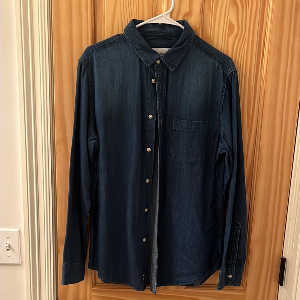 Dark Blue Denim Button-Up Shirt